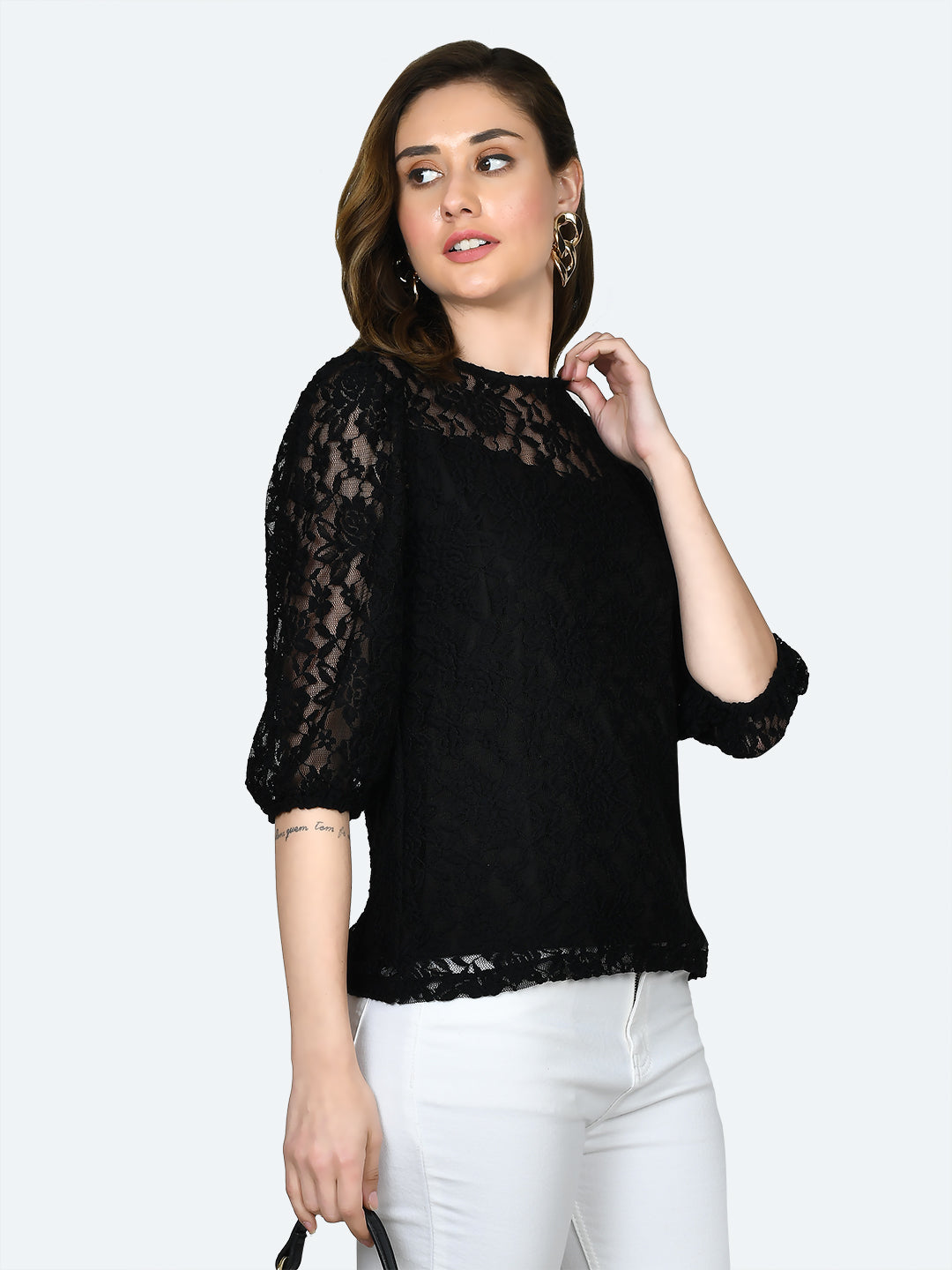 Black Lace Top For Women