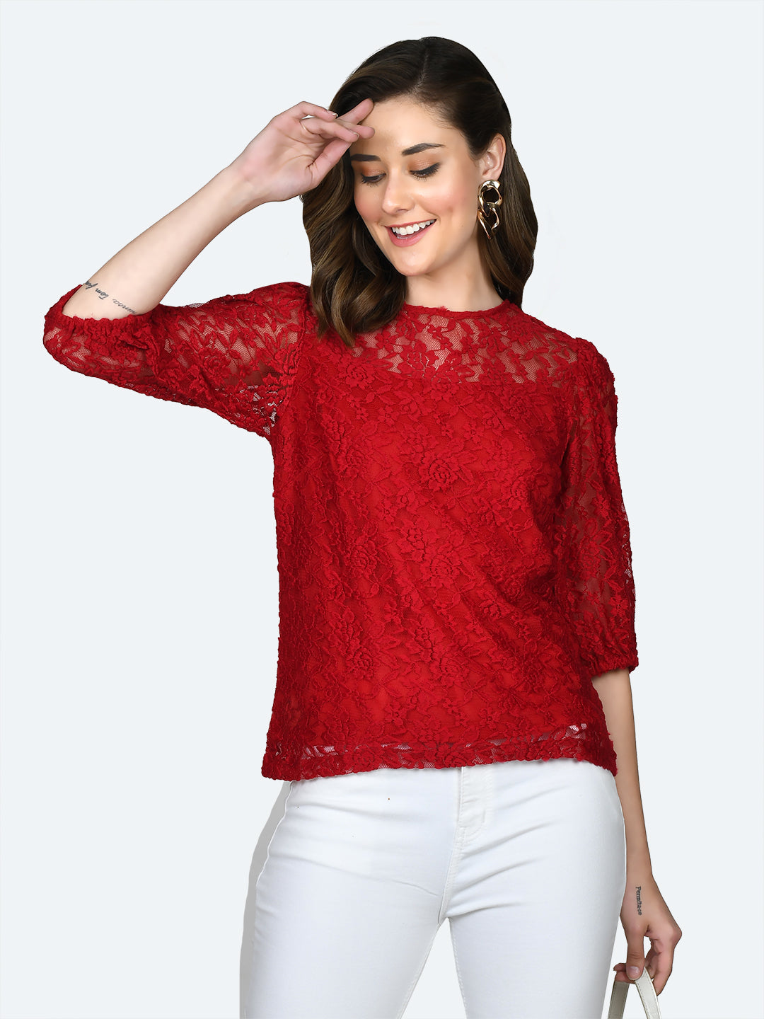 Red Lace Top