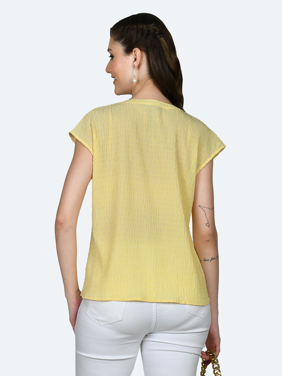 Yellow Self Design Top