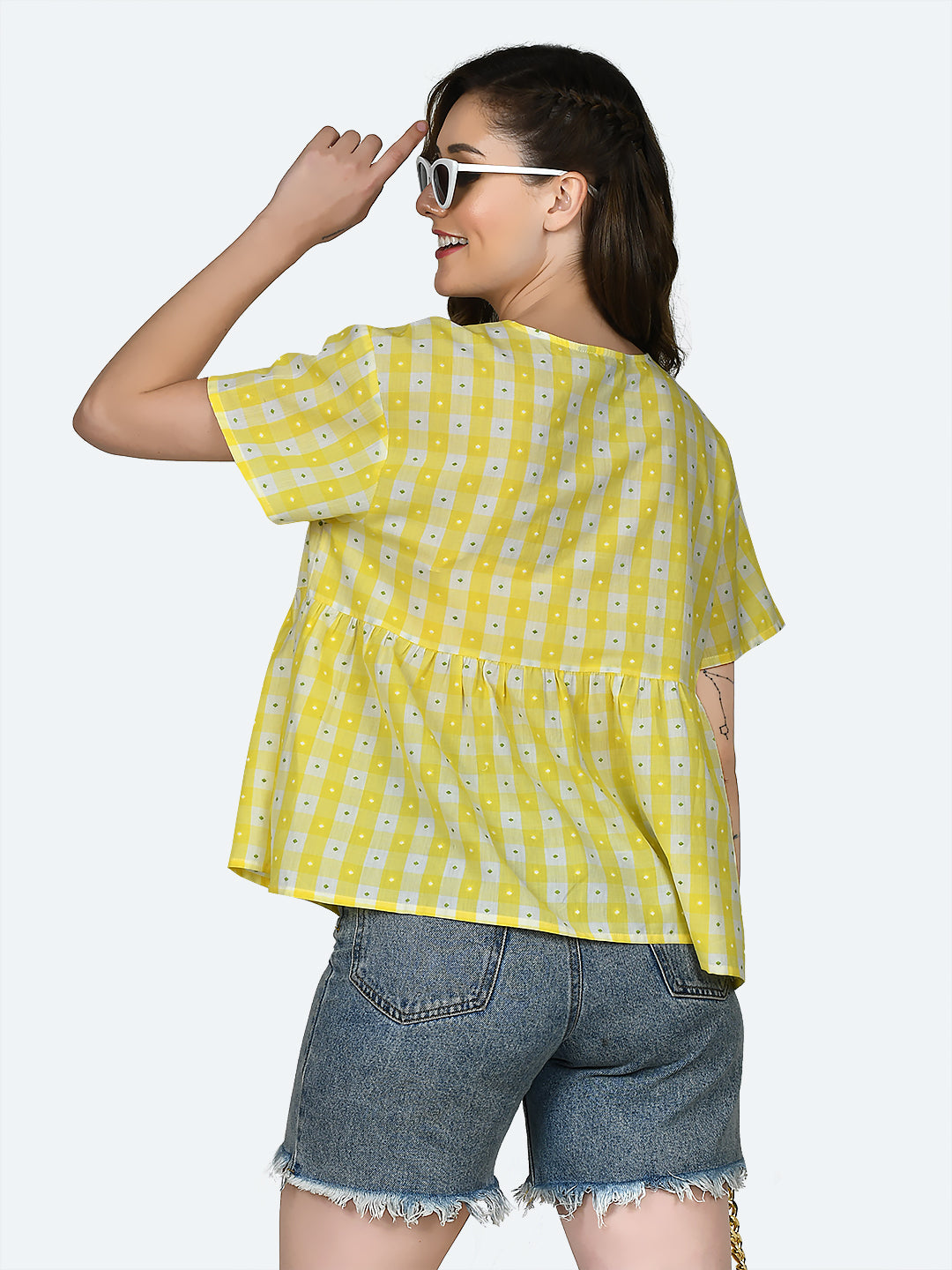 Multicolored Checked Top