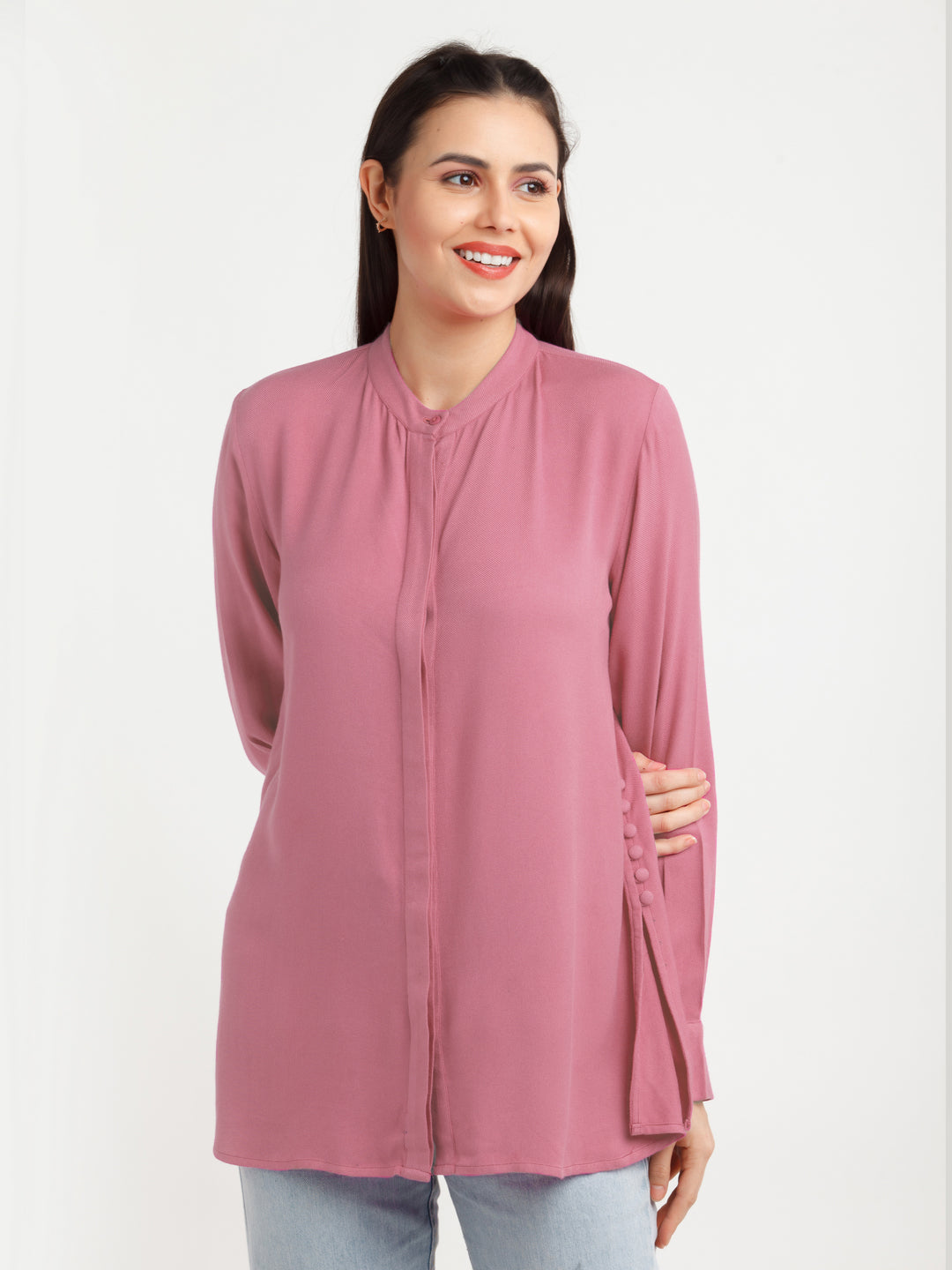 Pink Solid Top for Women