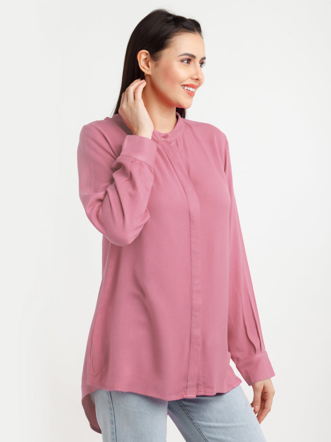 Pink Solid Top for Women